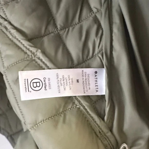 Athleta whisper featherless Olive Green jacket - Picture 8 of 8